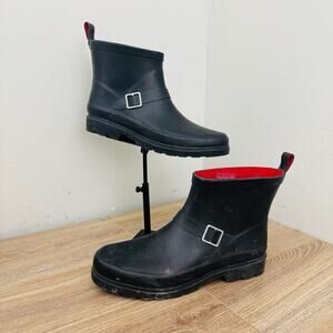 Capelli New York Black Rubber Rain Boots Women’s Size 10